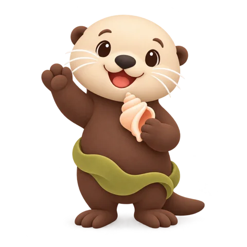 Kelp, a sea otter, waving